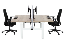 BASE06 Duo bureau zit-sta slinger Wit Eiken