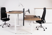 Duo Zit sta bureau elektrisch YOUP wit-eiken