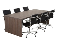 Luxe vergadertafel WOOD donkergrijs eiken