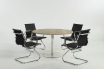 Ronde vergadertafel 120 cm Raider wit-eiken