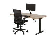 Slinger bureau Zit sta BASE02 Zwart Eiken