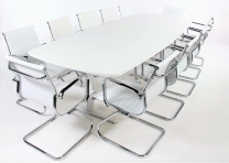 Vergaderset XL TUBE met 12 witte vergaderstoelen