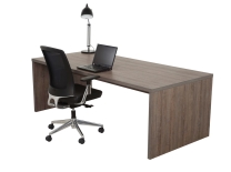 Directiebureau WOOD Donkergrijs eiken 220x100 cm