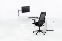 Hoekbureau ronde zit TUBE wit-wit